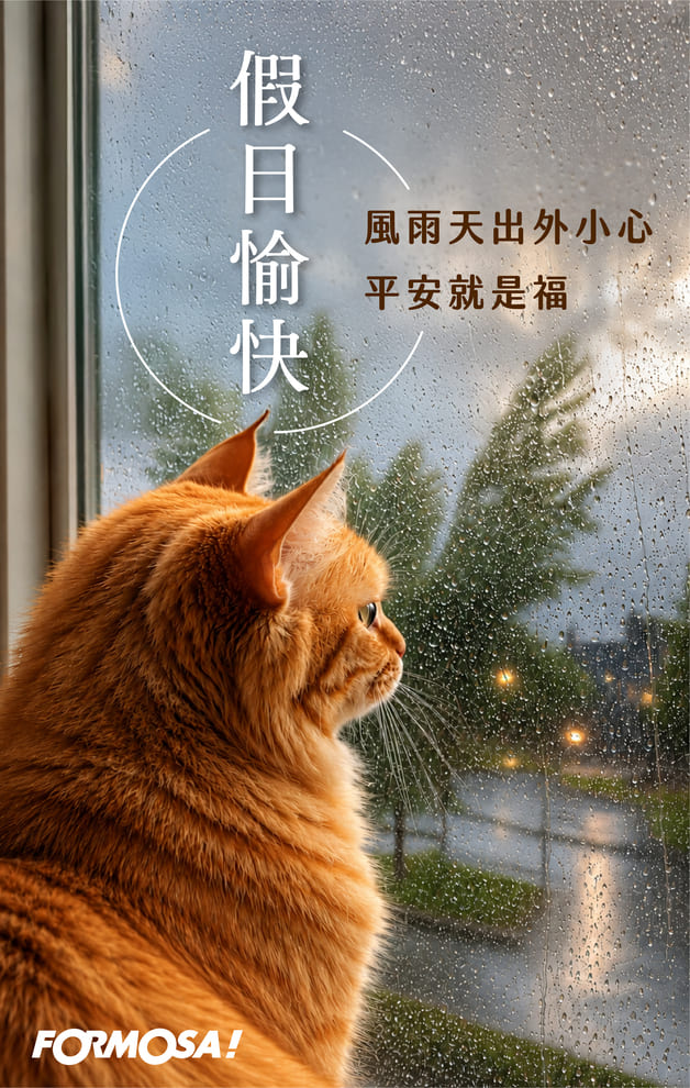 假日愉快　風雨天出外小心平安就是福｜FORMOSA!貼圖酷